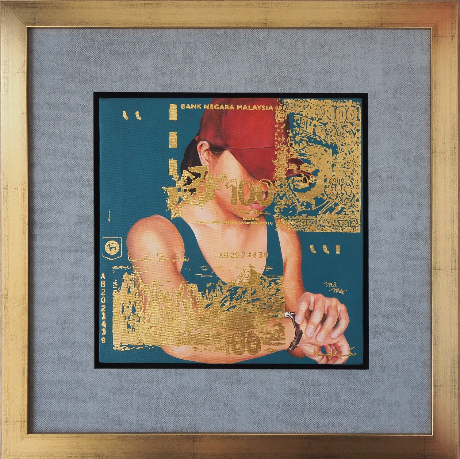 MONEY & TIME FULL GOLD-LEAF EMBELLISHMENT WITH FRAME