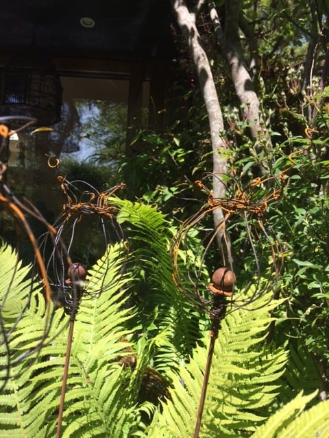 Wire Poppy seed Garden Sculpture