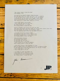 "The Country Doesn't Sound The Same" Signed Typewritten Lyrics