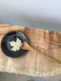 Kaleidoscope Pottery Spoon Rest & Olive Heart Spoon