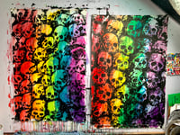 Image 1 of Rainbow Smaller Skull design on CANVAS