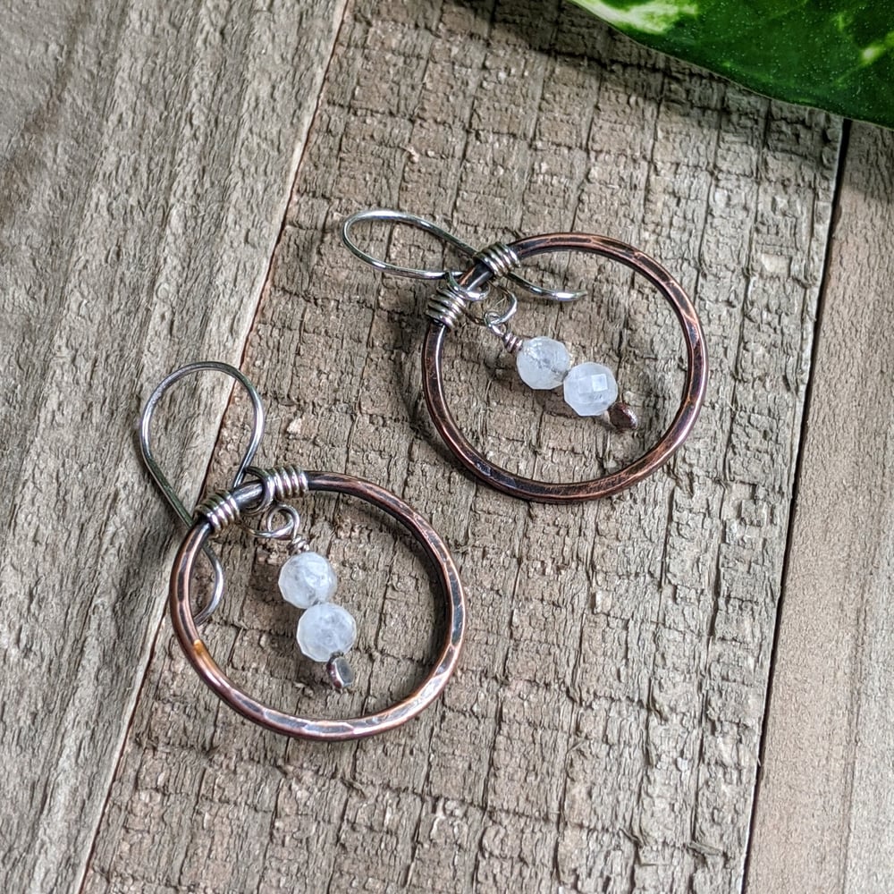 Boho Moonstone Hoops