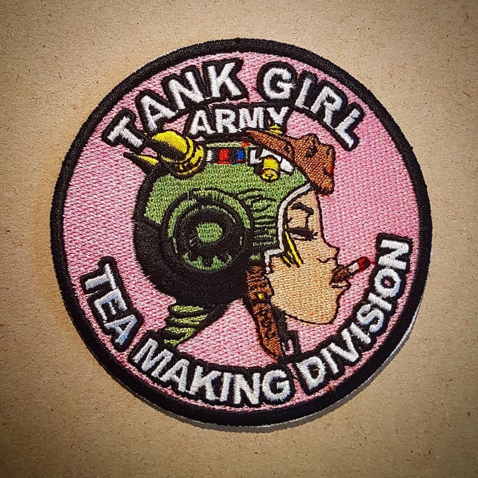 Image of Collector's Item - TANK GIRL BUBBLEGUM PINK TEA MAKING PATCH (with bonus print!)