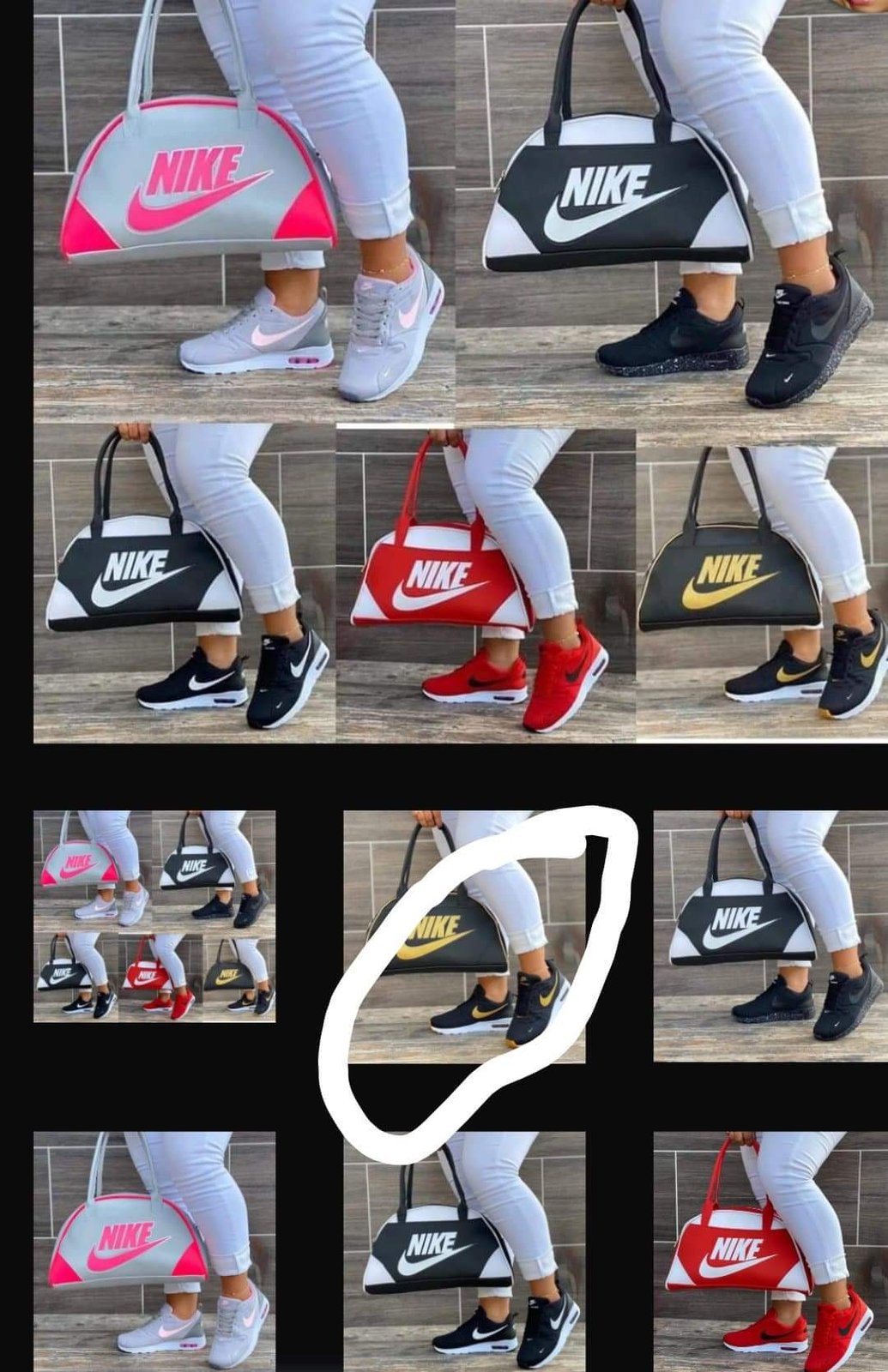 nike sneaker and bag set