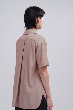 Image of TRAN - 開領休閒短袖襯衫 (啡)