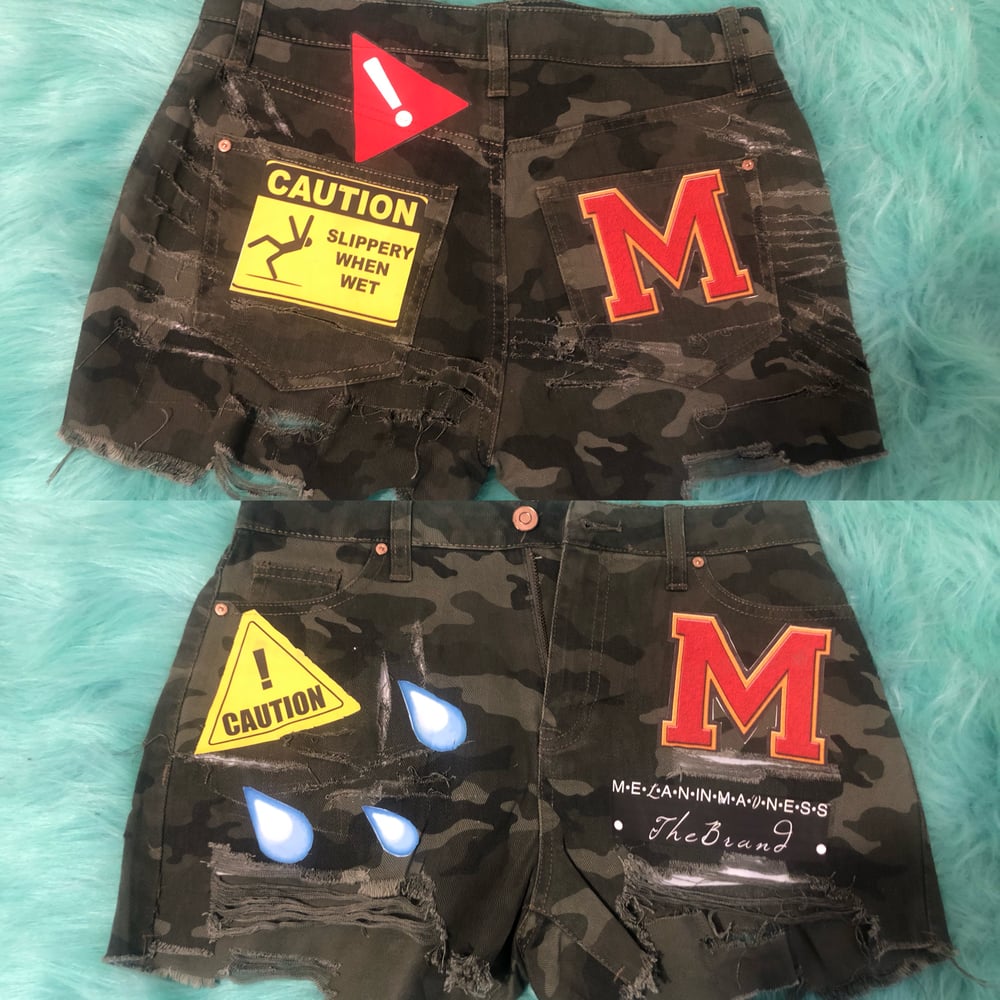 Image of Melanin Madness Custom Army Fatigue Shorts