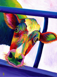 Image 1 of Luna the Rainbow Cow print 