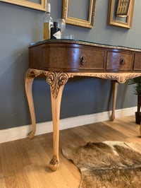 Image 3 of Stunning walnut burr desk/console/dressing table