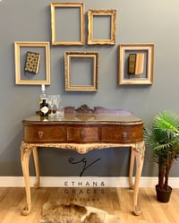 Image 1 of Stunning walnut burr desk/console/dressing table