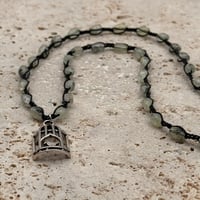 Image 1 of Prehnite Bird Cage Necklace