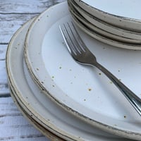 Image 1 of Large flecked stoneware plate