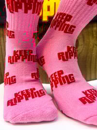 Image 2 of PINK AND RED RIPPING SOCKS