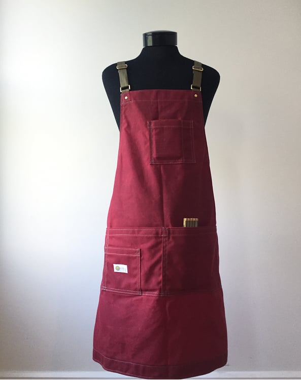 Wax Canvas Shop Apron | OLD GLORY Heritage | Made in USA Waxed Bib Apron. Sold