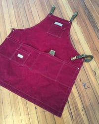 Image 2 of Wax Canvas Shop Apron | OLD GLORY Heritage | Made in USA Waxed Bib Apron. Sold