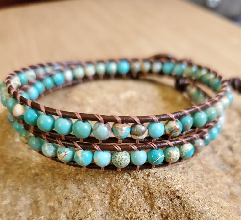 Aqua Terra Jasper Wrap Bracelet Image 3