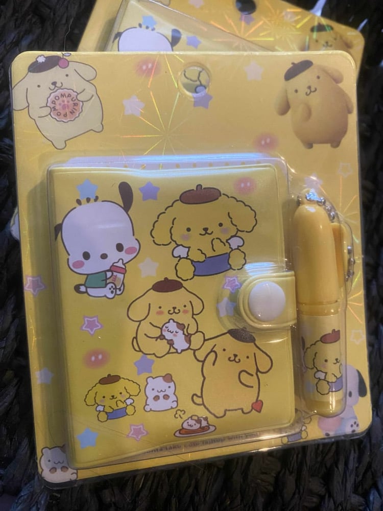 Image of Pom Pom Mini Notebook Pen Keychain 