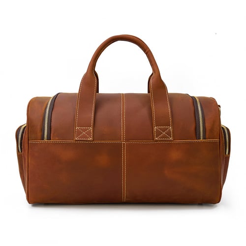 Image of Handmade Genuine Leather Duffel Bag, Travel Bag, Weekender Bag LF9460