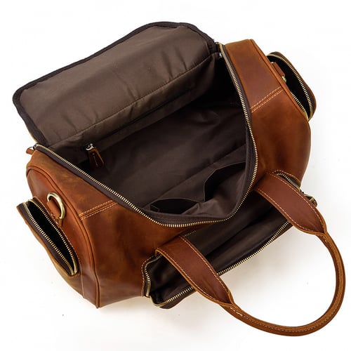 Image of Handmade Genuine Leather Duffel Bag, Travel Bag, Weekender Bag LF9460