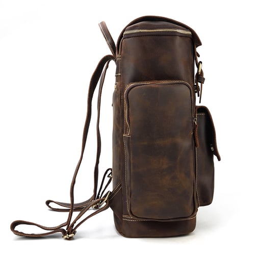 Image of Handmade Vintage Men Large Leather Backpack, Travel Backpack  ESS468