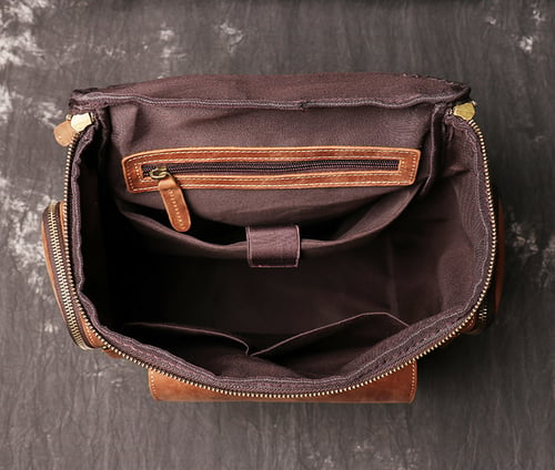Image of Handmade Vintage Men Large Leather Backpack, Travel Backpack  ESS468