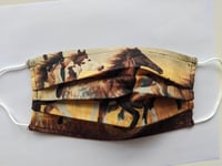 Image 2 of Aztec Horse Print Pleated Face Mask
