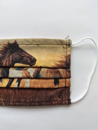 Image 3 of Aztec Horse Print Pleated Face Mask