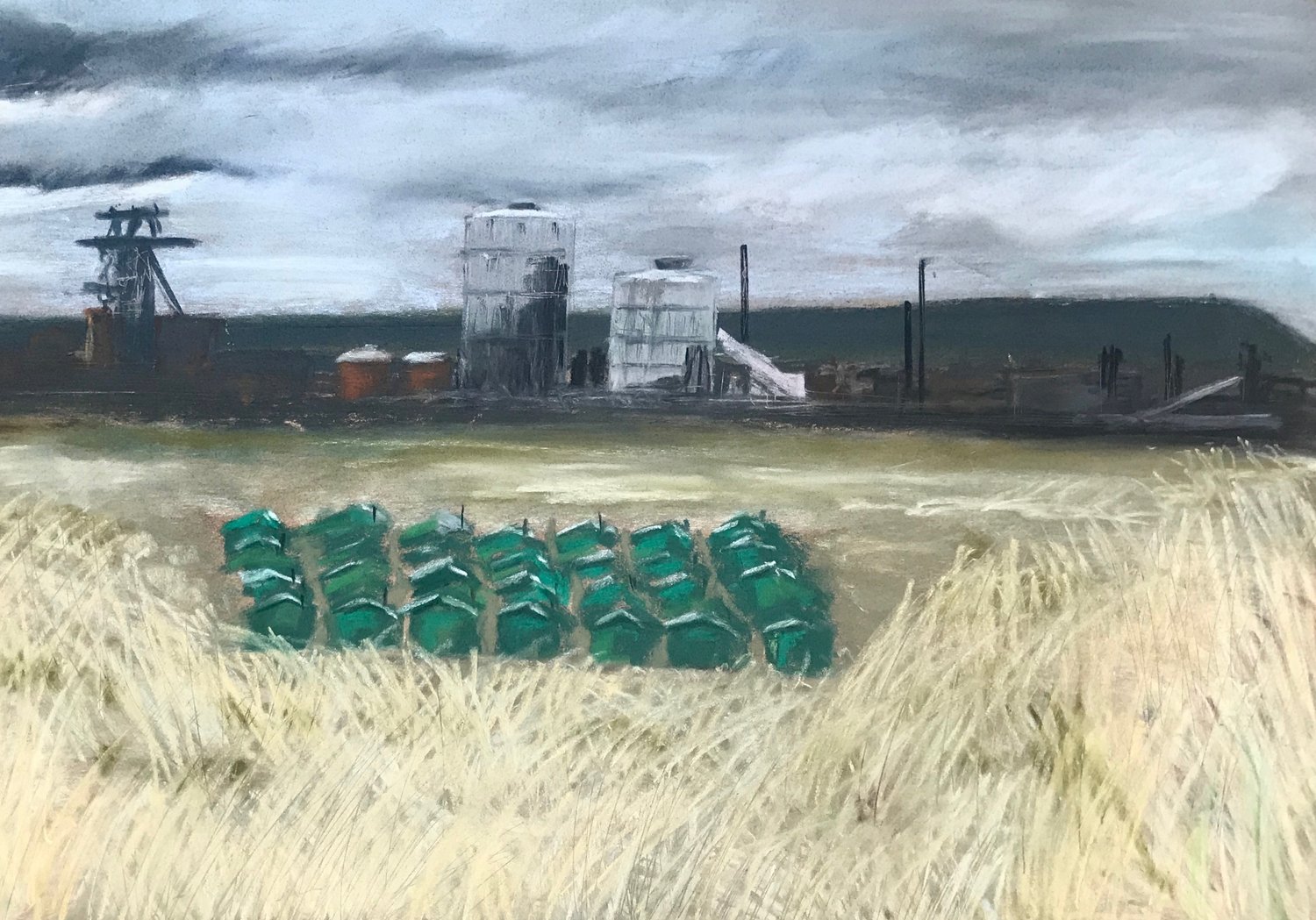 Image of Fisherman's hut and steelworks, South Gare (Original)
