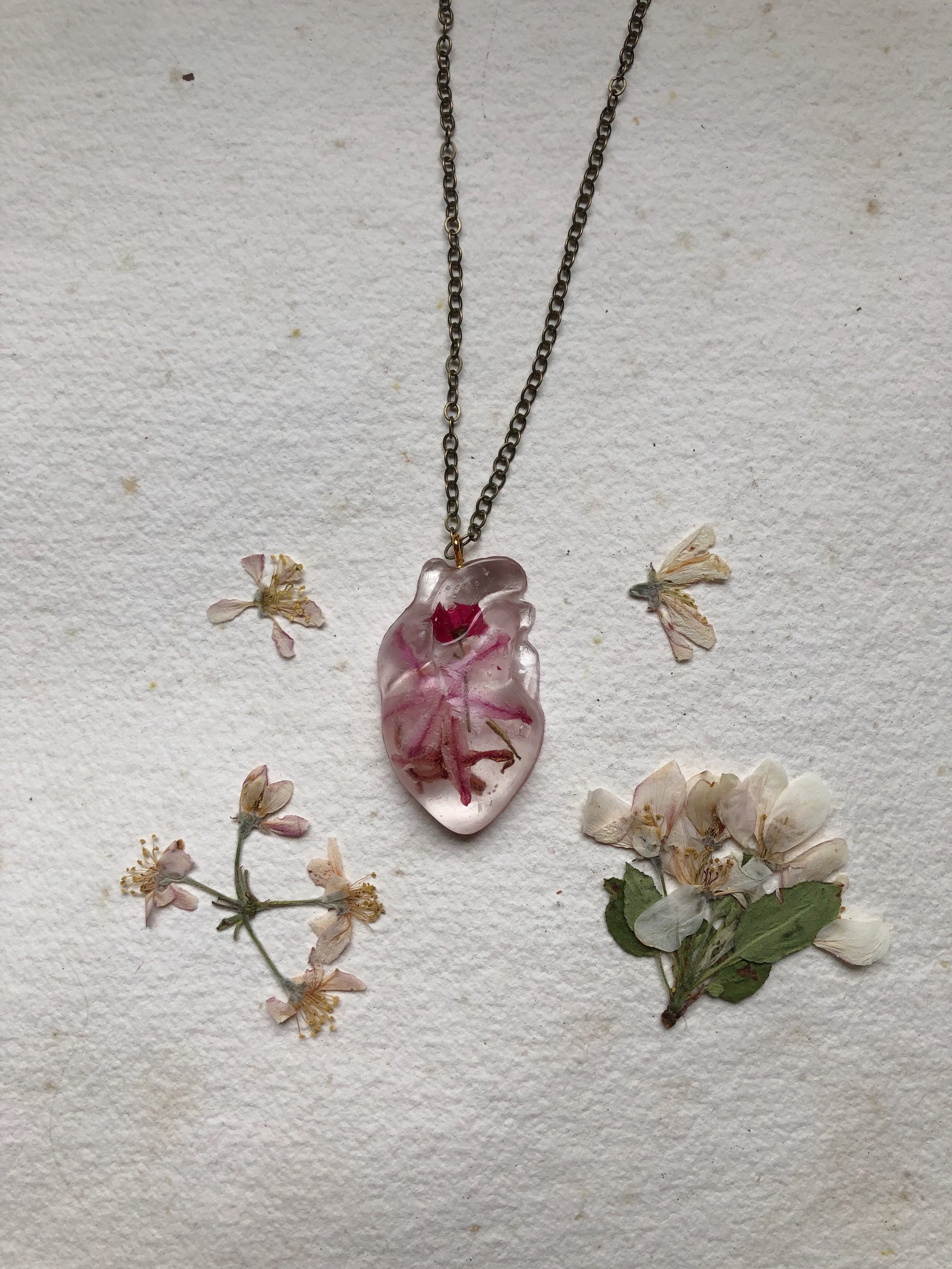 Image of pink anatomical heart pentdant