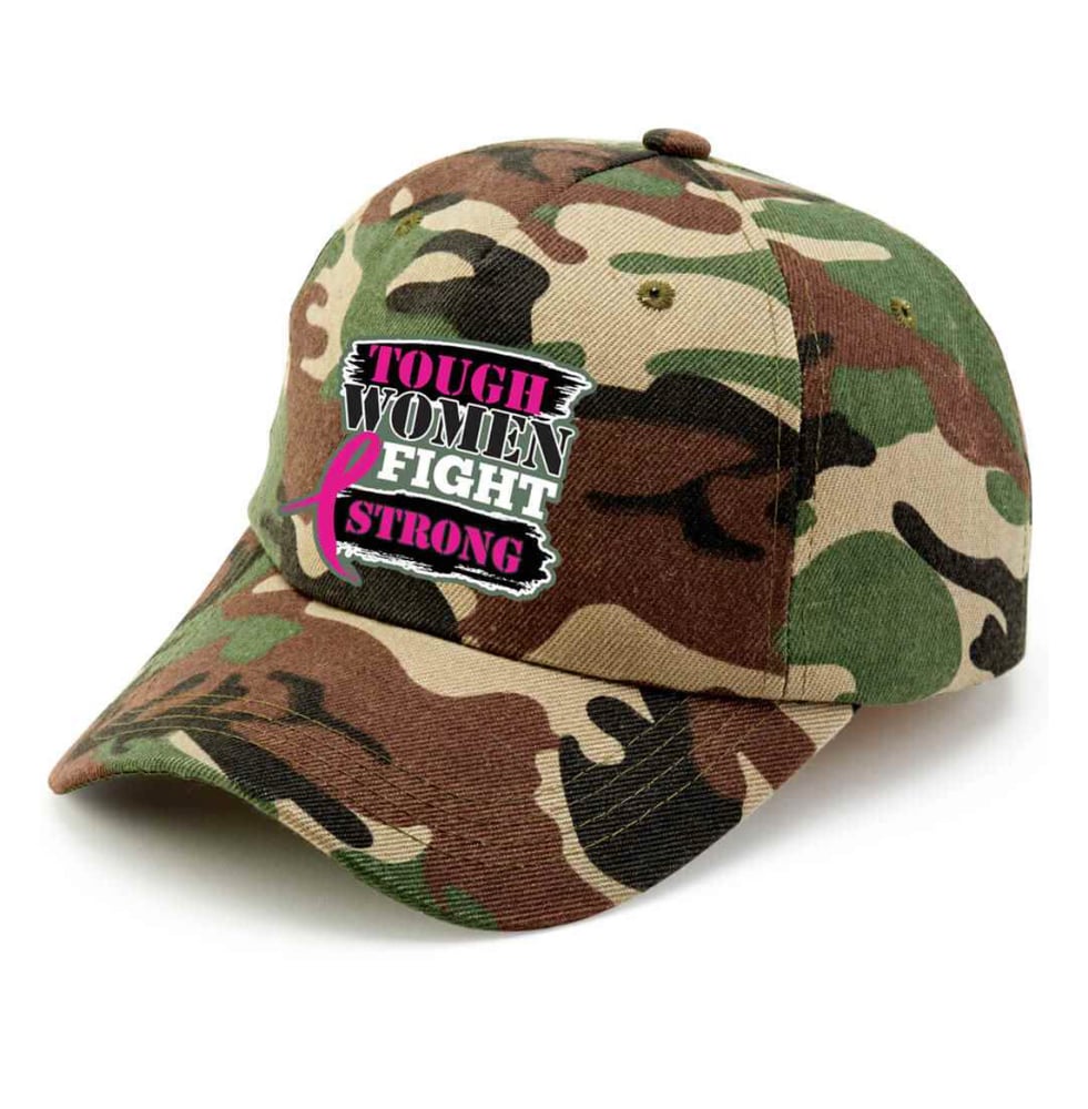 Image of Tough Women Fight Strong Camouflage Baseball Cap