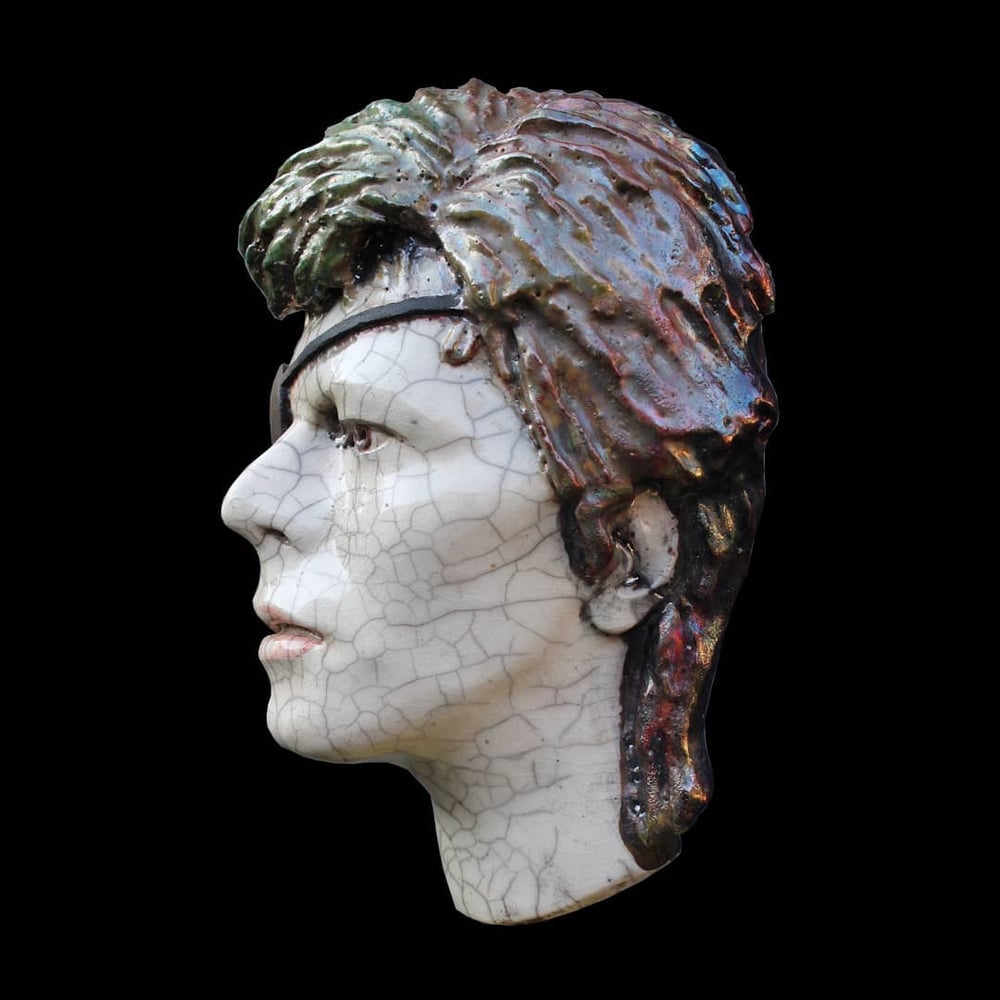 Halloween Jack Ceramic Face Sculpture (Unique Raku Piece)