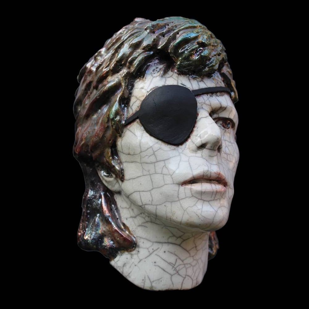 Halloween Jack Ceramic Face Sculpture (Unique Raku Piece)