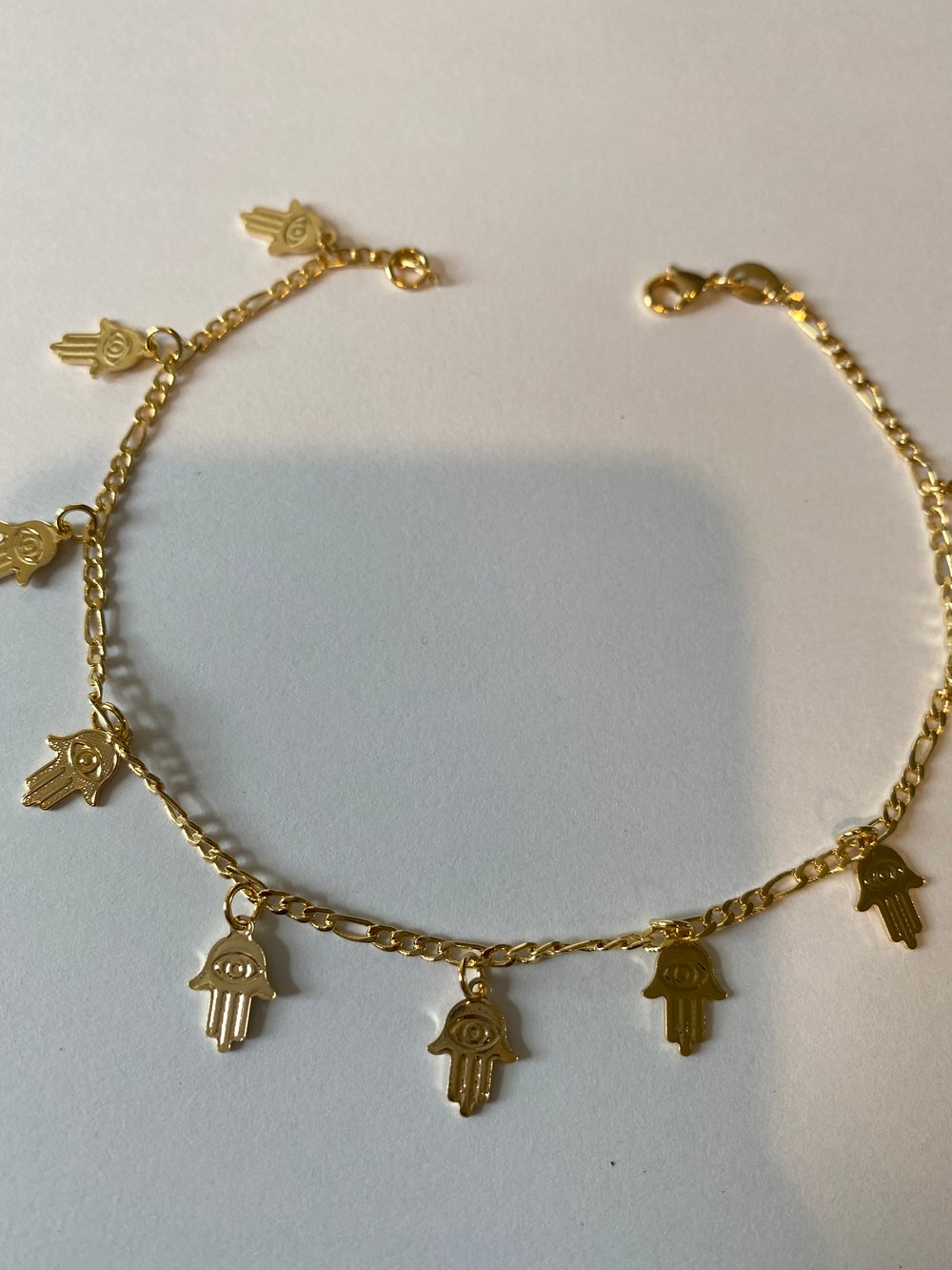 Tiny hamsa anklet
