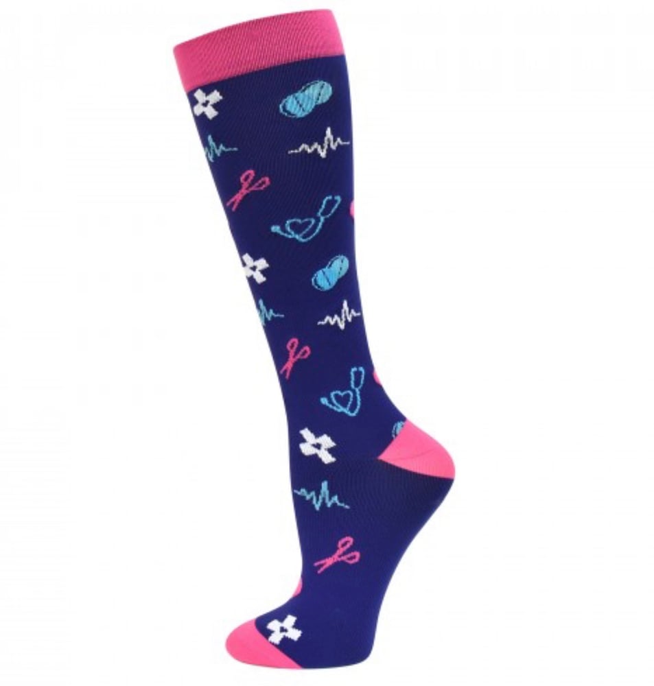 Fashion Stripe & Dots design Compression sock-XL