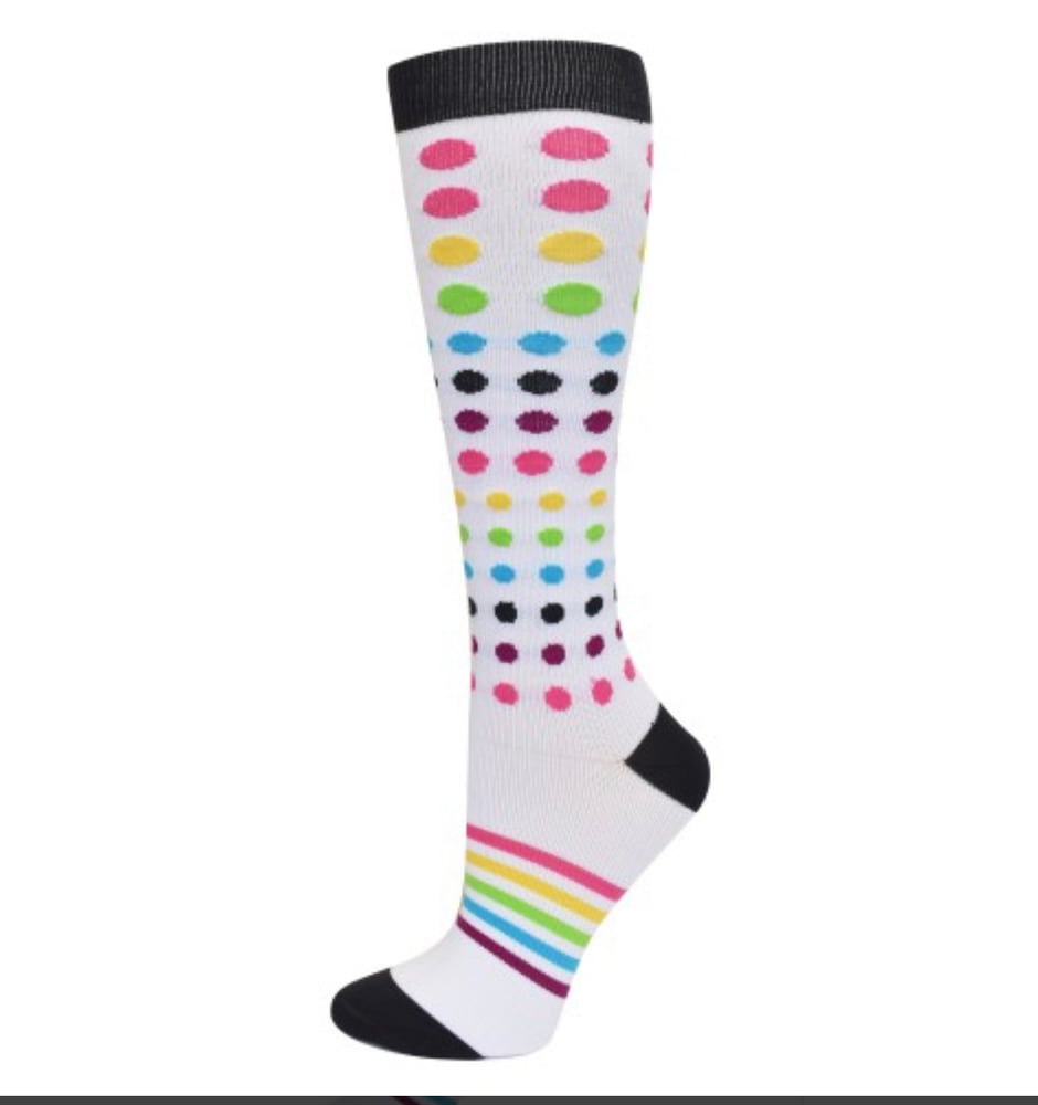 Image of Cascade Dots & Stripes Fashion Compression Sock 