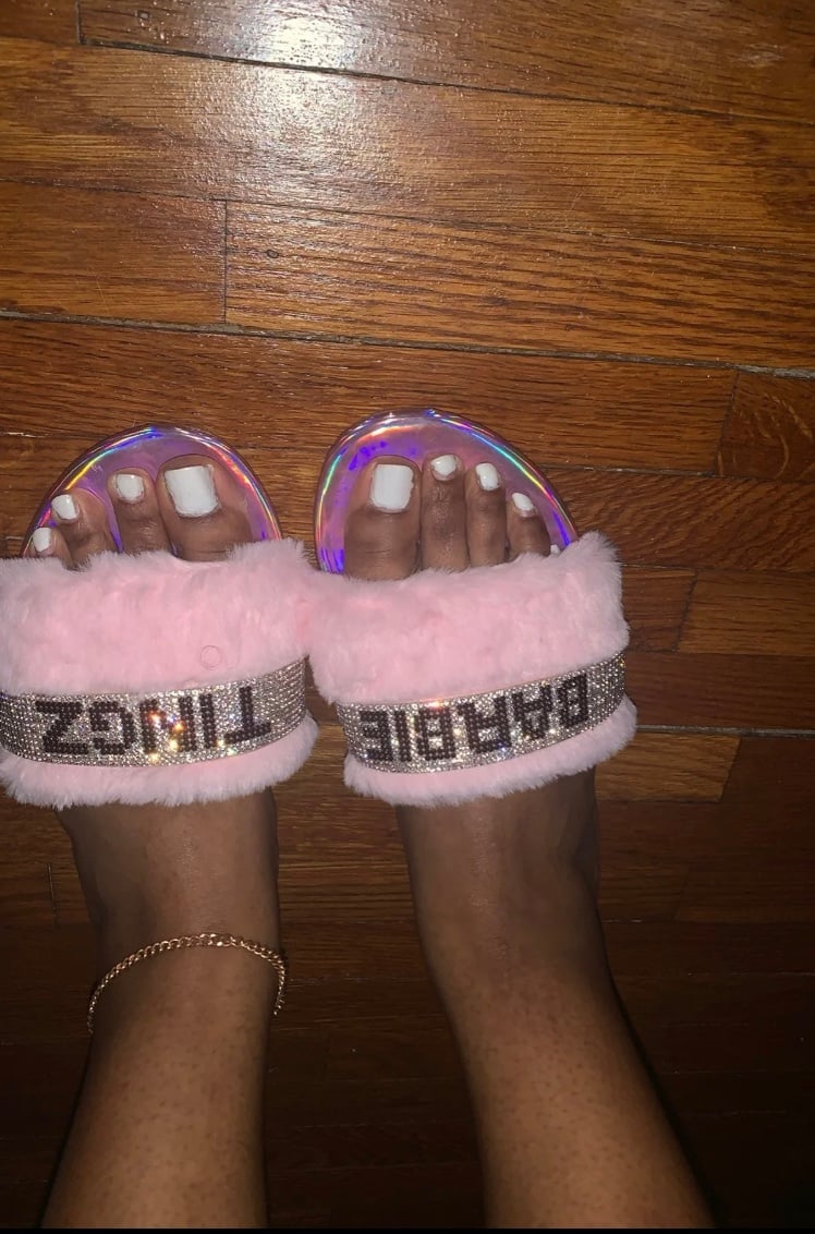 barbie tingz fur slides