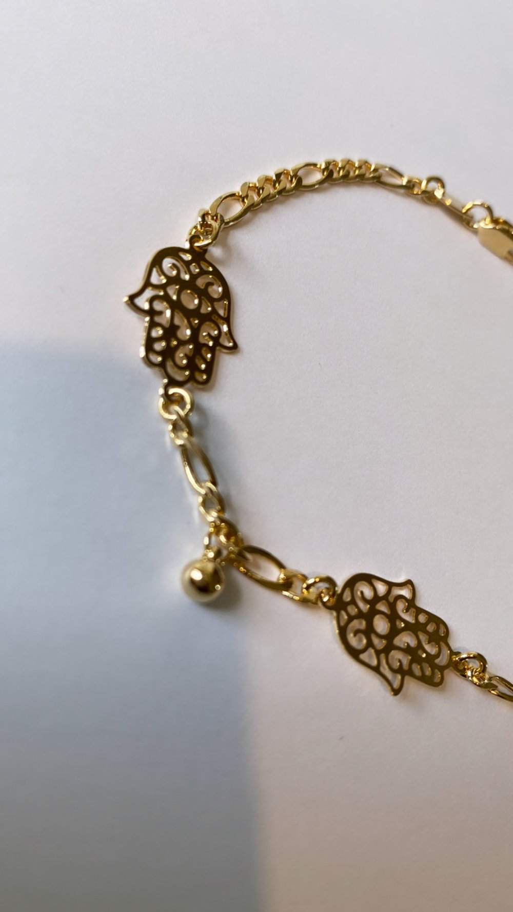 Hollow hamsa anklet