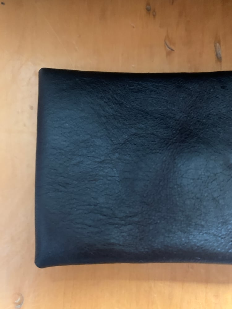Image of Black Leather Card wallet or purse