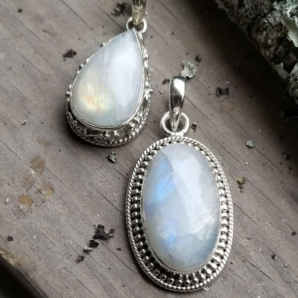 Image of Anna - Moonstone Pendants in Sterling Silver