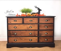 Image 1 of Farmhouse Rustic Industrial Solid Pine CHEST OF DRAWERS / SIDEBOARD / TV UNIT