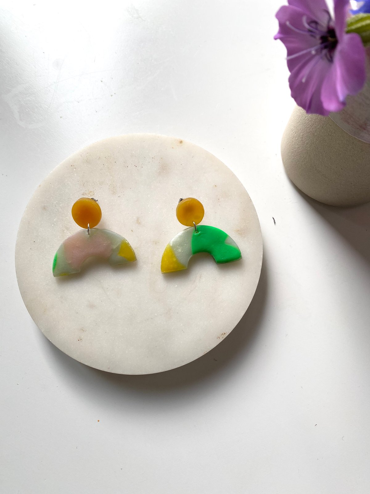 Image of Semi-circle Picasso earrings