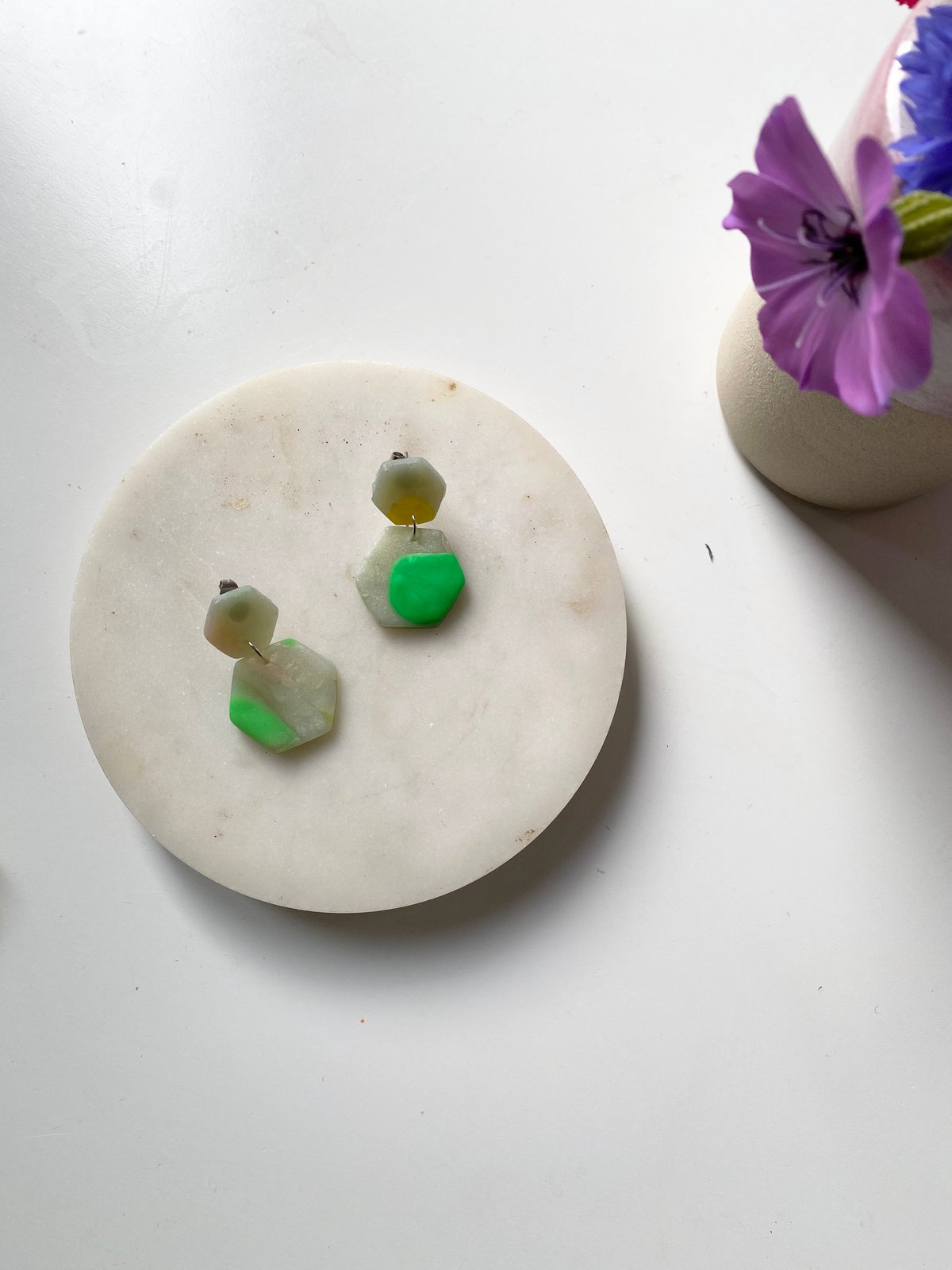 Image of Hexagon Picasso earrings