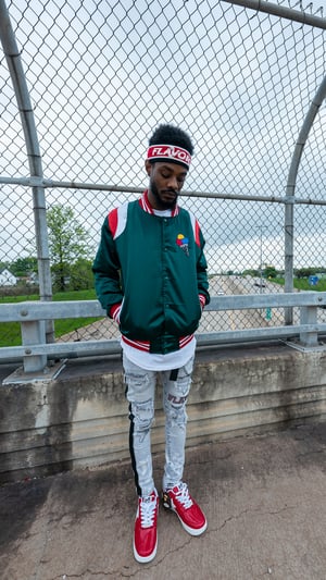 Image of Green FLAV Varsity Jacket