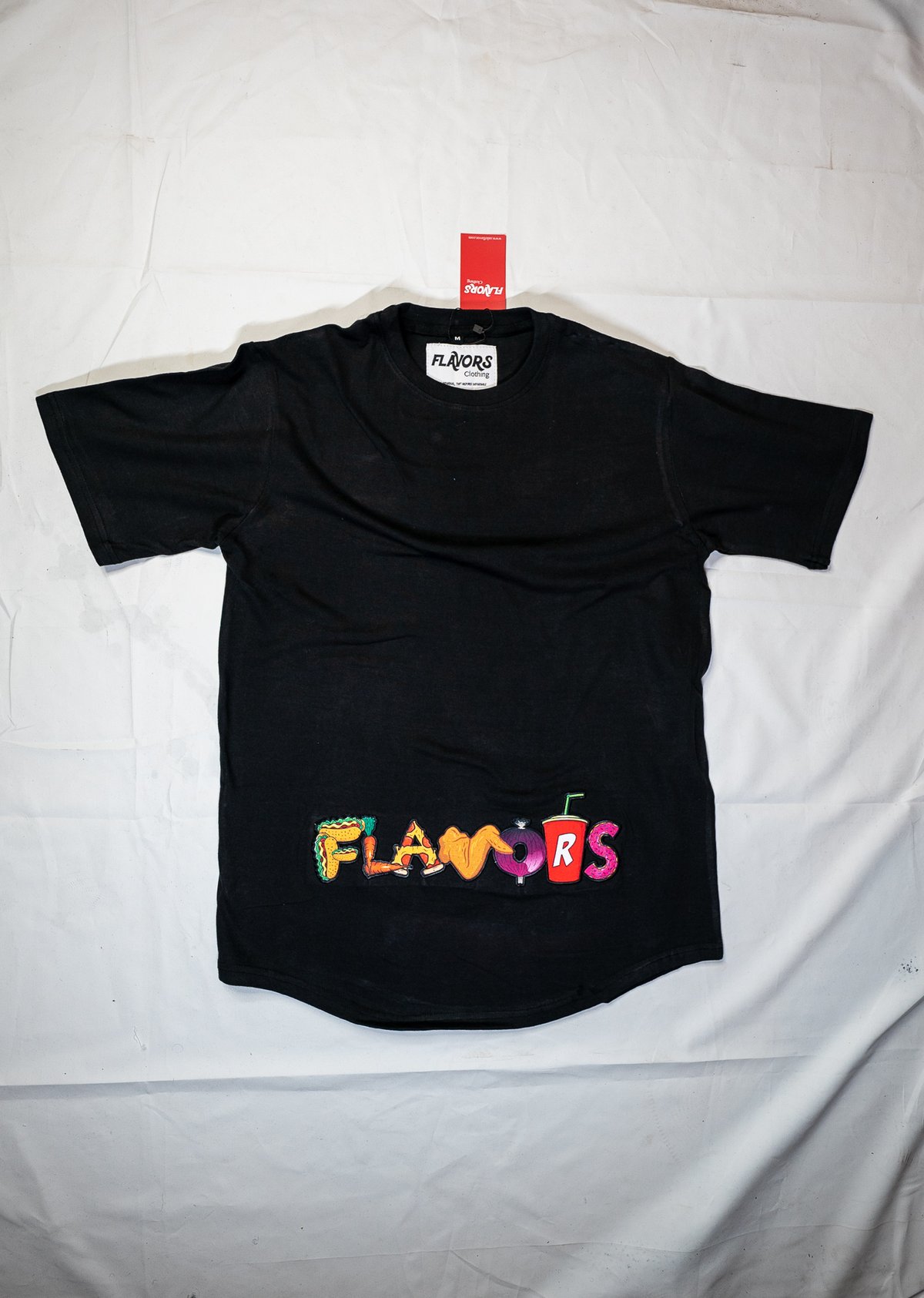 Black FLAVORS Food shirt | Flavors Clothing