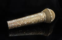 Image 2 of PERSONALISED SHURE SM58 WIRED VOCAL MIC IN GOLD CRYSTALS.