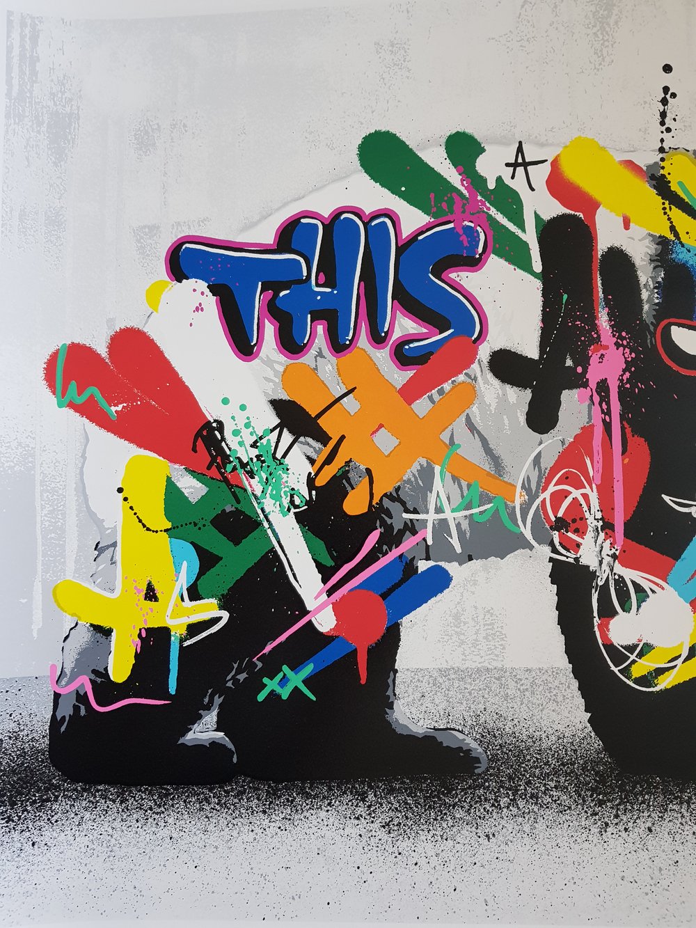 MARTIN WHATSON - PANDA - 24 COLOUR SCREENPRINT - CUSTOM FRAMED WITH HAND PAINTED MW SPACERS