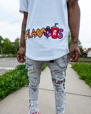Image of White FLAVORS Food Shirt