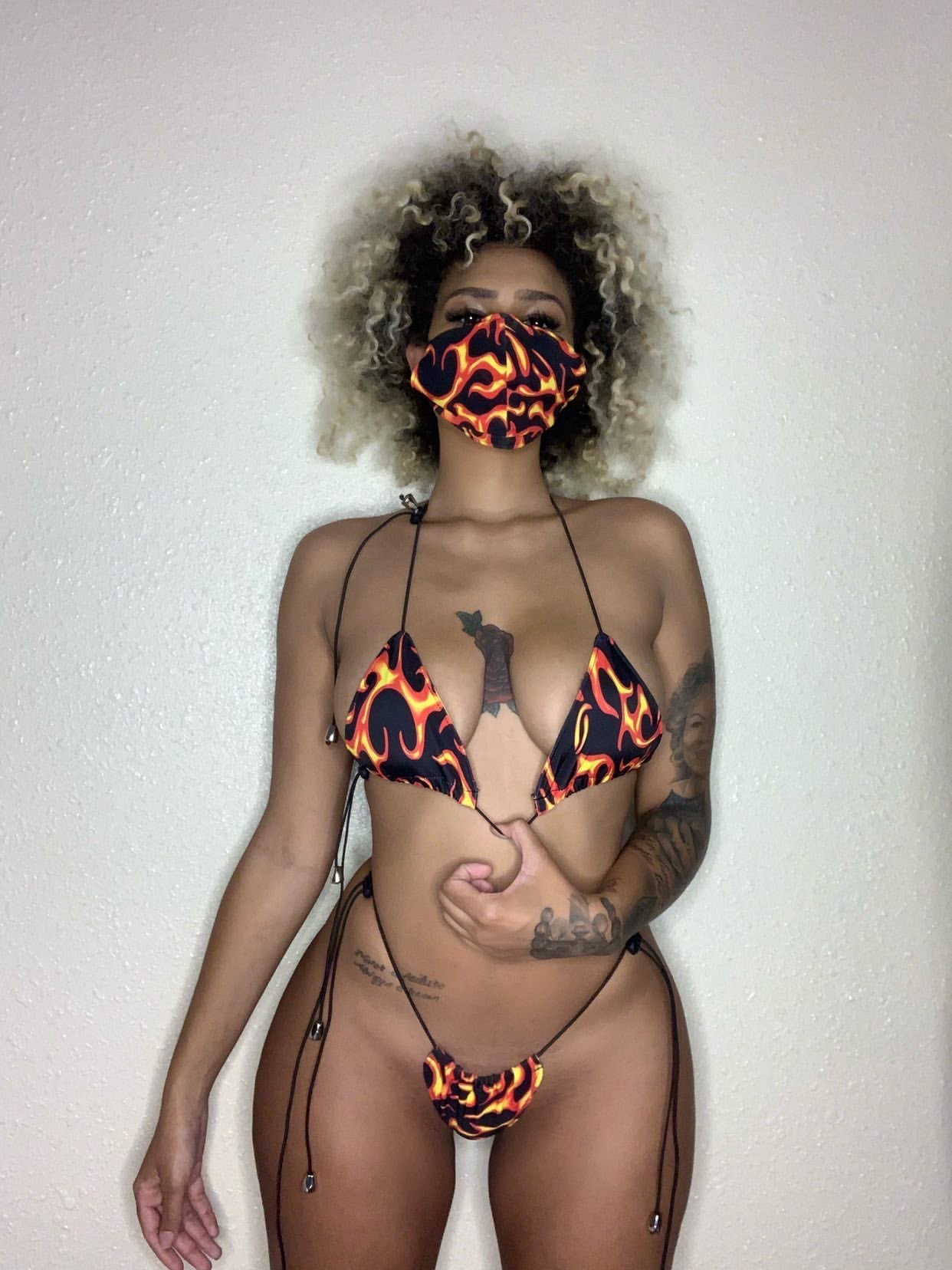 Image of Hot Flame Bikini + Mask 😷 