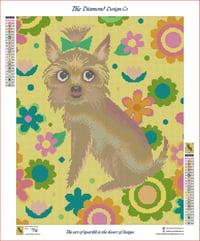 Image 3 of Mod Flower Yorkie Full Size Diamond Painting by Miss Fluff