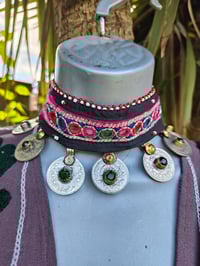 Image 1 of Fez Tribal choker green stones