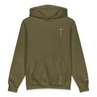 Image 5 of  "Cross Over Heart" 10oz Hooded Sweatshirt  